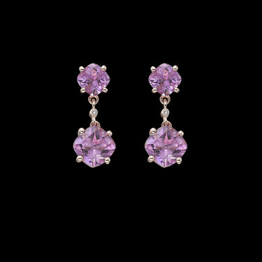 Pendientes Duet Amatista, plata rosa