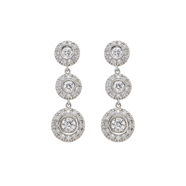 Pendientes Eternity diamantes, oro blanco – Yanes