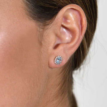 Pendientes Victoria Mini, oro blanco, topacios azules y diamantes