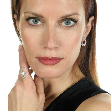 Pendientes Ondas oro blanco y diamantes