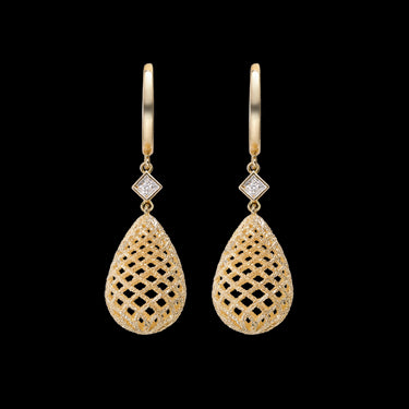 Pendientes Pear Drop diamantes , oro