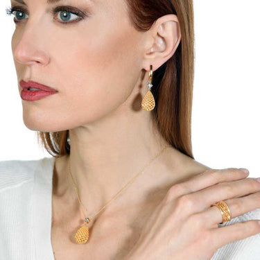 Pendientes Pear Drop diamantes, oro