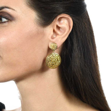 Pendientes Traviata Disco, plata dorada
