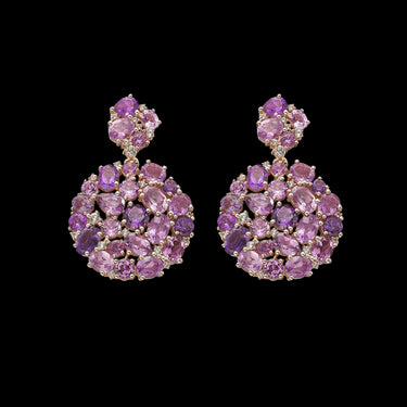 Pendientes Tutti Frutti amatista, plata rosa