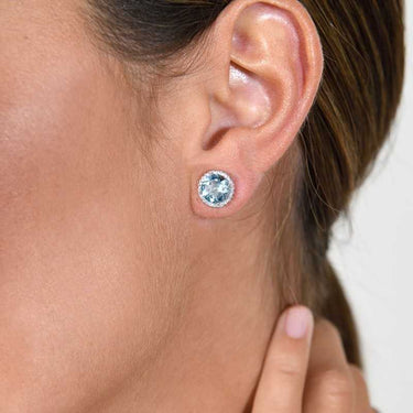 Pendientes Victoria Round, topacios azules y diamantes