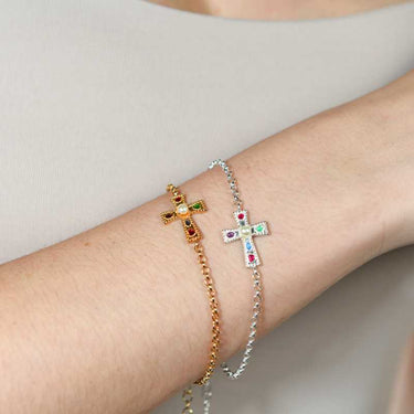 Pulsera Cruz Guadamur, plata