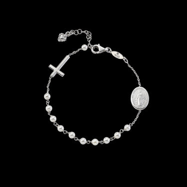 Pulsera rosario Gloria, plata